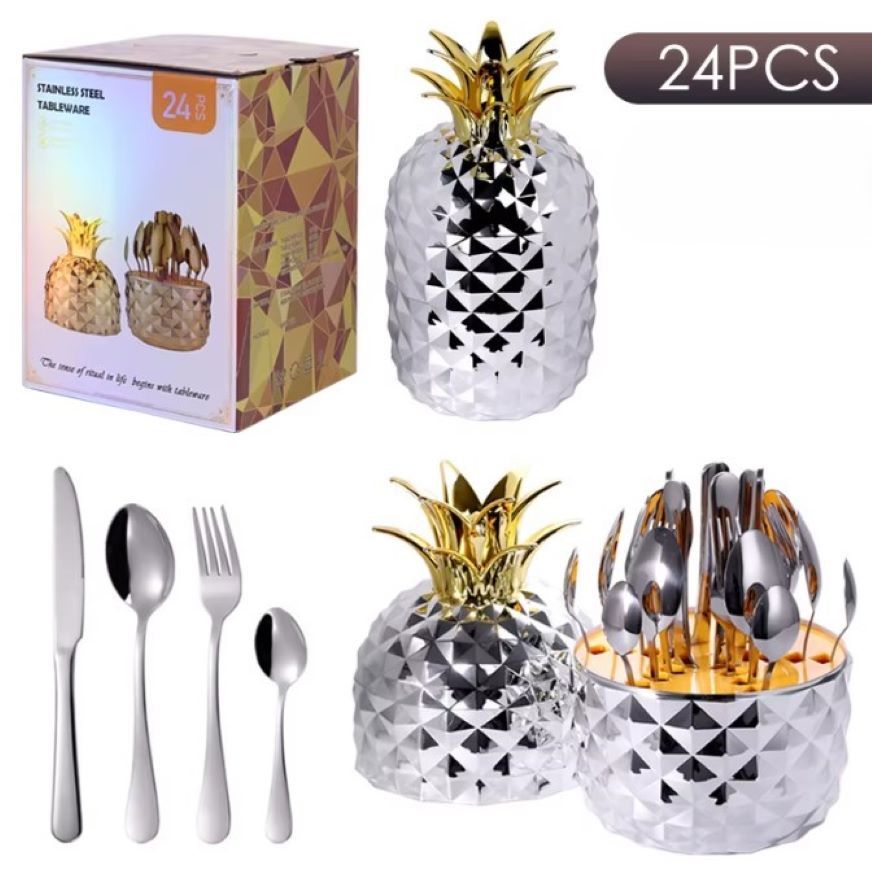 CUBIERTOS X24 🍍🍴 EN FORMA DE PIÑA