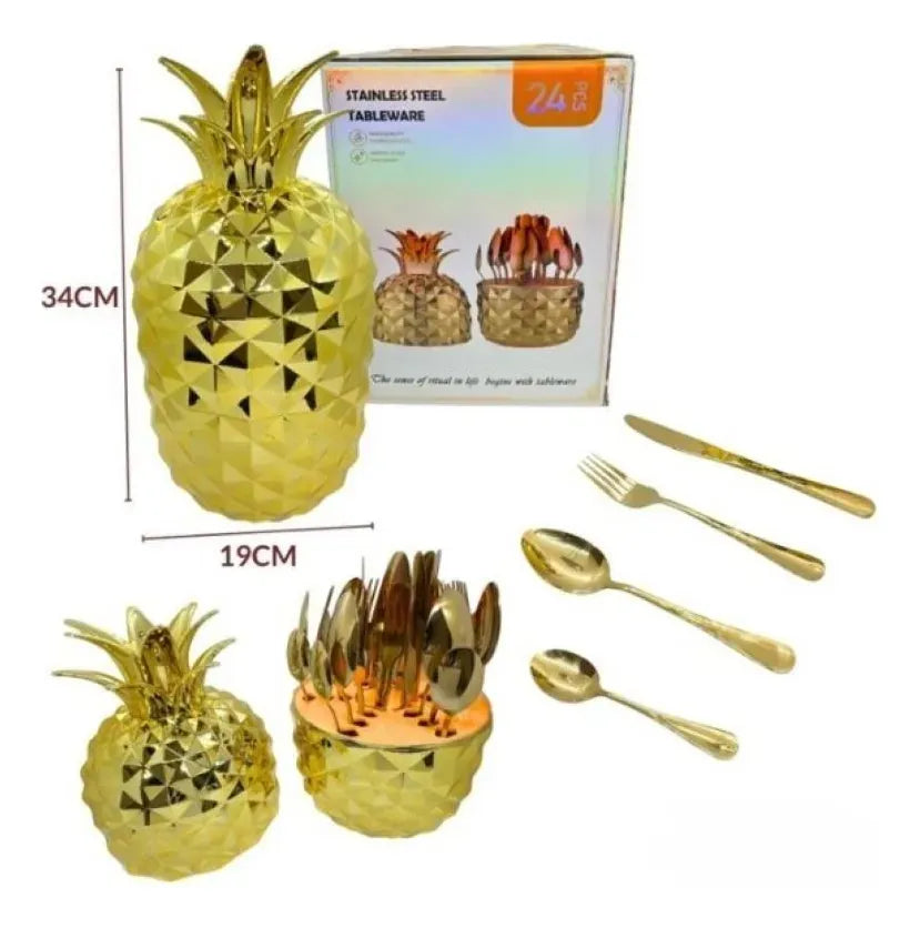 CUBIERTOS X24 🍍🍴 EN FORMA DE PIÑA